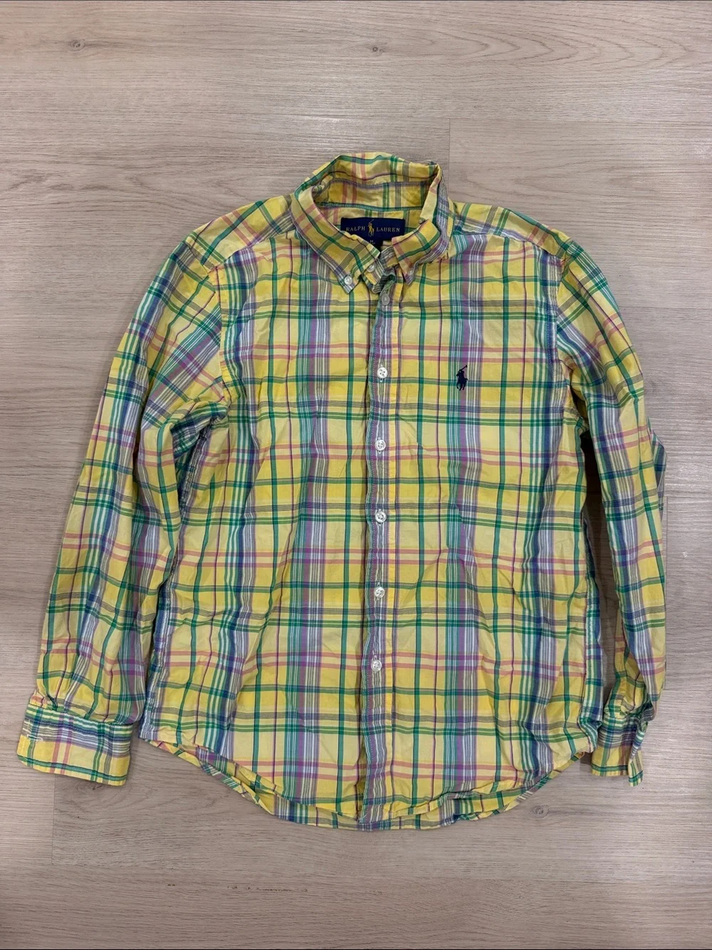 Ralph Lauren medium 10-12 Yellow Plaid Button-Down Shirt